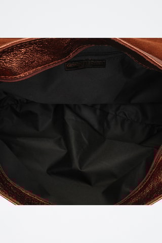 Leren Schoudertas Ana - Zilverkleurig en bruin