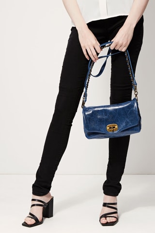 Leren Schoudertas Hero - Marineblauw