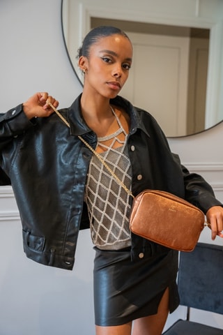 Leren Schoudertas Amaïa - Bruin