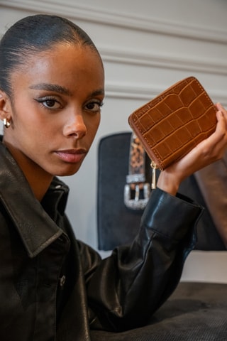 Leren Portefeuille Mini Waly - Camel