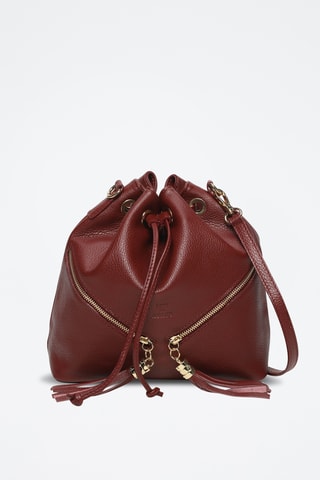 Leren Buideltas Beth - Bordeauxrood