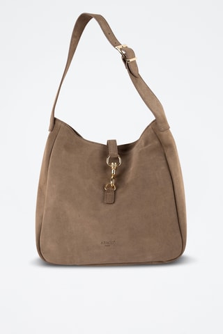 Nubuck Schoudertas Lexi - Taupe