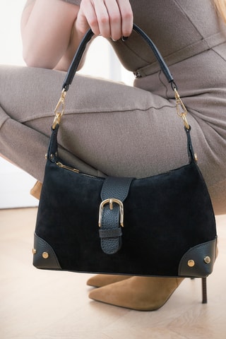 Nubuck Schoudertas Kane - Zwart