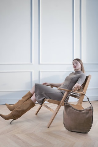 Nubuck Trendy Handtas Moss - Taupe