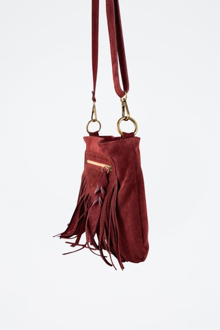 Nubuck Schoudertas Nox - Bordeauxrood