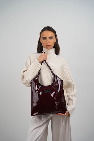 Leren Trendy Handtas Neven - Bordeauxrood