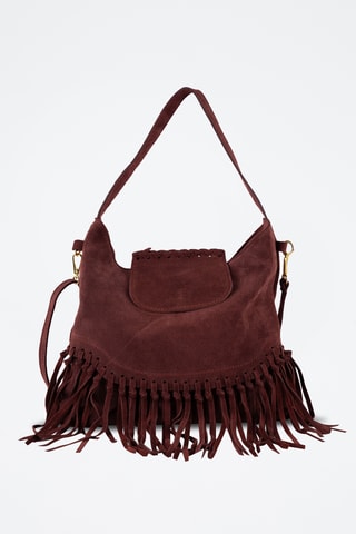 Nubuck Schoudertas Vega - Bordeauxrood