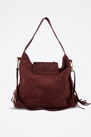 Nubuck Schoudertas Vega - Bordeauxrood