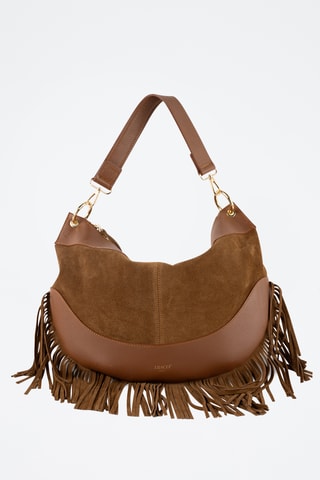 Nubuck Schoudertas Kael Frange - Camel