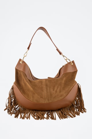 Nubuck Schoudertas Kael Frange - Camel