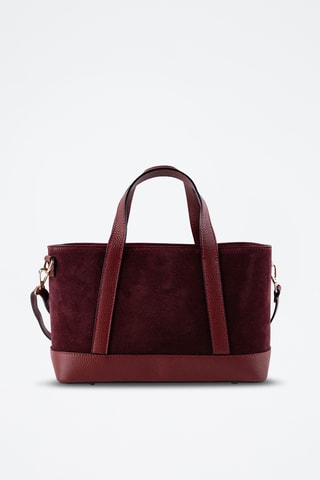 Nubuck Schoudertas Belly - Bordeauxrood