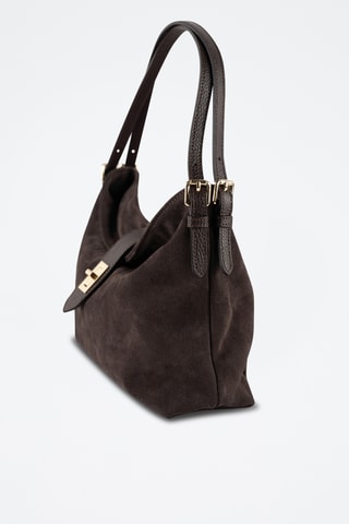 Nubuck Trendy Handtas Ella - Bruin