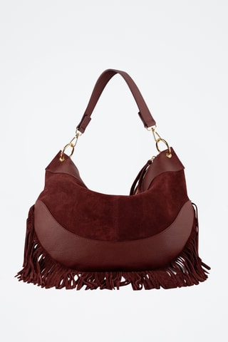 Nubuck Trendy Handtas Kael Frange - Bordeauxrood