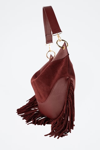 Nubuck Trendy Handtas Kael Frange - Bordeauxrood