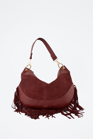 Nubuck Trendy Handtas Kael Frange - Bordeauxrood