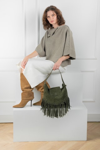 Nubuck Schoudertas Vega - Donkergroen