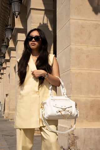 Leren Handtas Mini Odelia - Wit