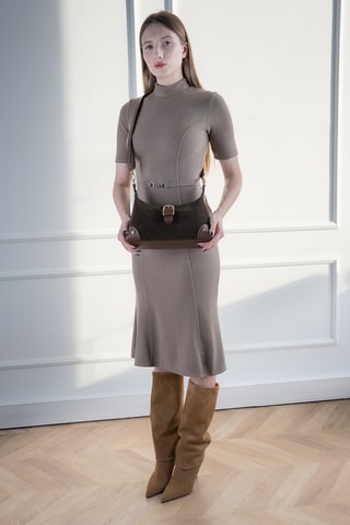 Nubuck Schoudertas Kane - Bruin