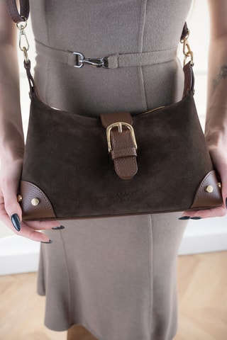 Nubuck Schoudertas Kane - Bruin