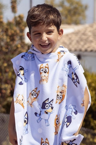 Badponcho met Capuchon Bluey - Blauw 