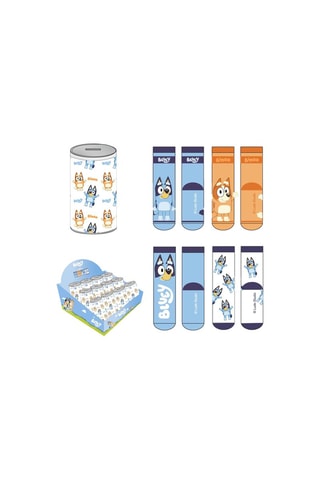 4 Paar Sokken Bluey - Hemelsblauw en Wit