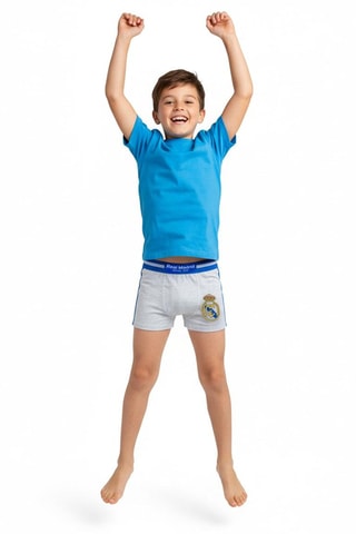 2 Boxers Real Madrid - Gemêleerd Lichtgrijs en Wit 