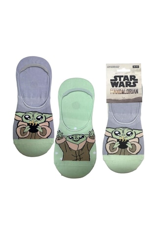 2 Paar Enkelsokken Grogu The Mandalorian Star Wars - Paars en Zeegroen