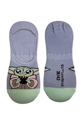2 Paar Enkelsokken Grogu The Mandalorian Star Wars - Paars en Zeegroen
