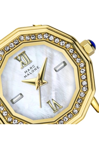 Stalen Quartz Horloge met Parelmoer - Goudkleurig - Marc Malone