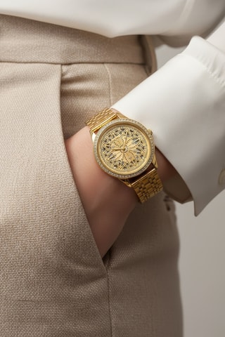 Stalen Quartz Horloge - Goudkleurig