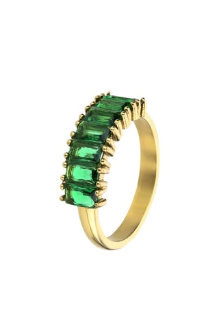 Ring - Goudkleurig en groen - Maat 52 - Marc Malone