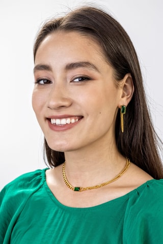 Ketting Goudkleurig en groen - Marc Malone