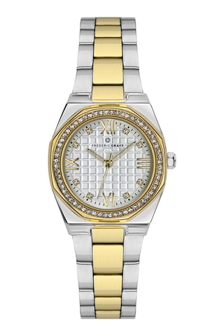 Stalen Quartz Horloge Ronda - Zilverkleurig en Goudkleurig - Frederic Graff