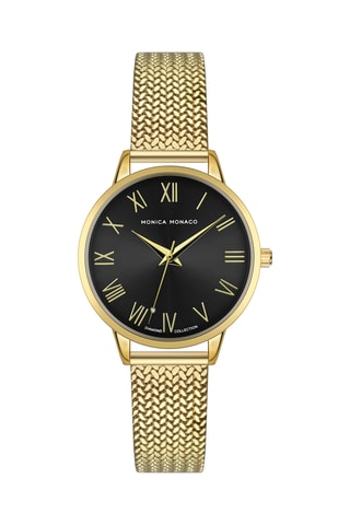 Stalen Quartz Horloge met Diamant - Monica Monaco