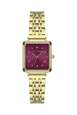 Montre à quartz en acier - Doré et bordeaux  - Emily Westwood