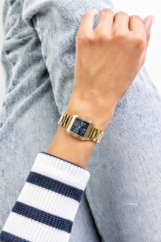 Montre à quartz en acier - Doré et bleu  - Emily Westwood