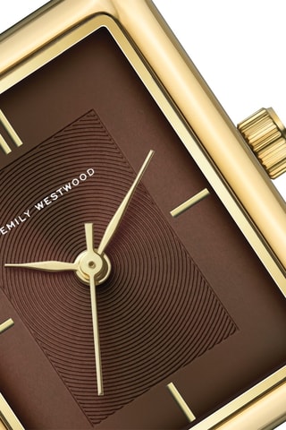 Montre à quartz en acier - Doré et marron - Emily Westwood