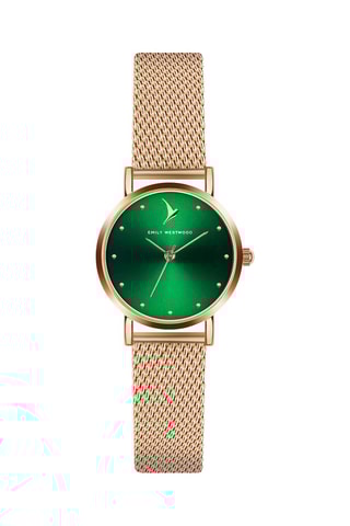 Montre à quartz en acier - Doré rose et vert - Emily Westwood 