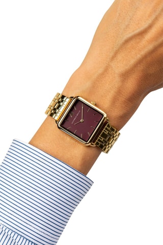 Montre à quartz en acier - Doré et bordeaux - Victoria Walls