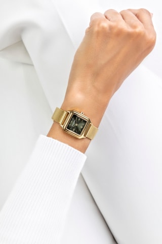 Montre à quartz japonais en acier - Doré et vert  - Emily Westwood 