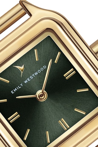 Montre à quartz japonais en acier - Doré et vert  - Emily Westwood 