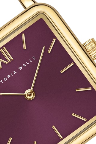 Montre à quartz en acier - Doré et bordeaux