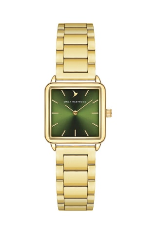Montre à quartz en acier - Doré et vert - Emily Westwood