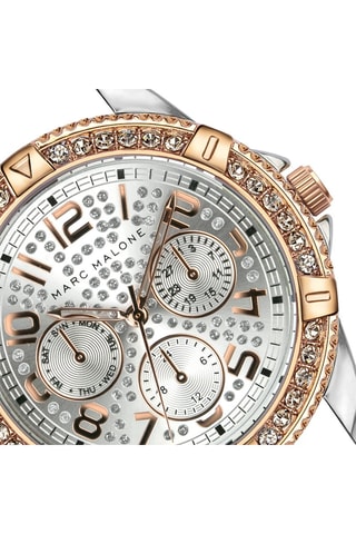 Montre à quartz en cuir et cristal véritable  - Marc Malone