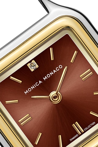 Reloj de cuarzo de acero y diamante - Monica Monaco
