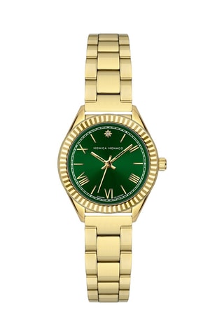 Reloj de cuarzo de acero y diamante