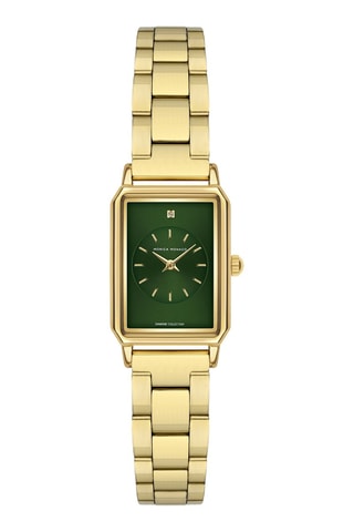 Reloj de cuarzo de acero y diamante