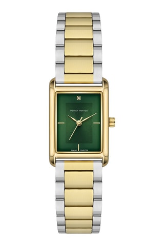 Reloj de cuarzo de acero y diamante