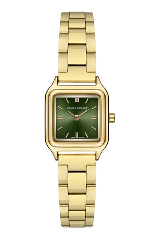 Reloj de cuarzo de acero y diamante