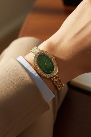 Montre à quartz en acier - Doré